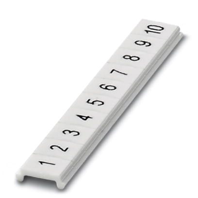 Phoenix Contact Zack Marker Strip; ZBF 4;LGS:FORTL.ZAHLEN 1-10; 10-Section; 4.2mm Width; Horizontal Printing: 1 to 10